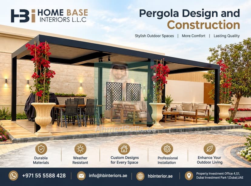 Pergola Design and Construction Dubai for Villa Gardens and Terraces