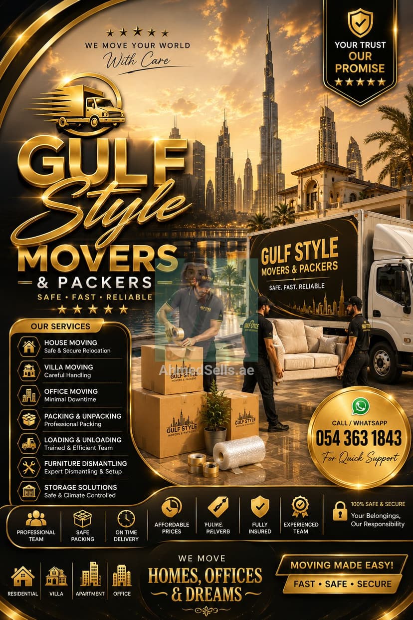 Professional movers and Packers expert in Dubai Gulf style movers