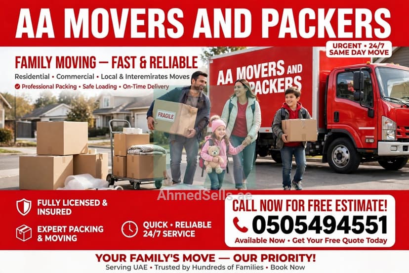 🚚 AA MOVERS & PACKERS DUBAI - Moving Made Easy! 📦
